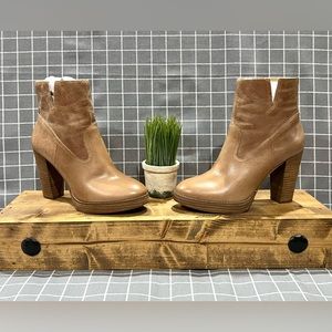 NEW Lucky Brand Quintei Brown/Tan Platform Booties Size 8.5M